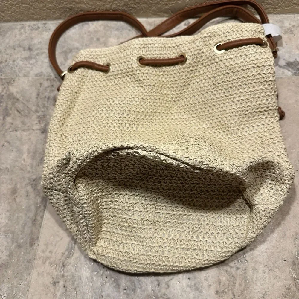 Montce Ali Bucket Bag Brown One Size New with‎ Tags Straw Purse